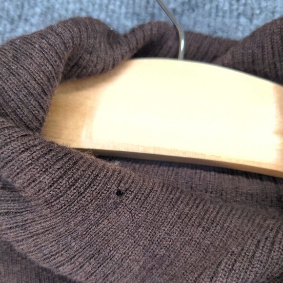 Carole Little Womens Pullover Knit Turtleneck Sweater Brown Large Italian Merino - Picture 4 of 14